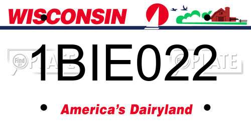 1BIE022 Wisconsin License Plate