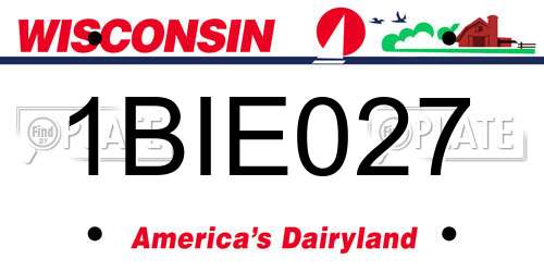 1BIE027 Wisconsin License Plate