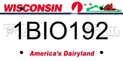 1BIO192 Wisconsin License Plate