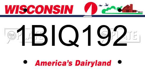 1BIQ192 Wisconsin License Plate