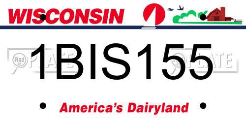 1BIS155 Wisconsin License Plate