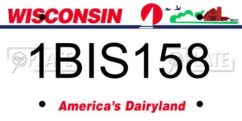 1BIS158 Wisconsin License Plate