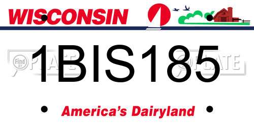 1BIS185 Wisconsin License Plate