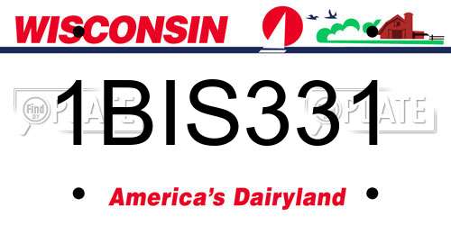 1BIS331 Wisconsin License Plate