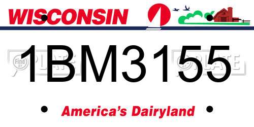 1BM3155 Wisconsin License Plate