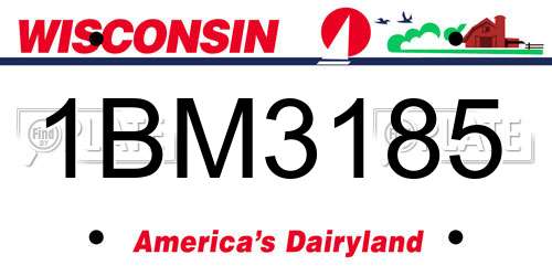 1BM3185 Wisconsin License Plate