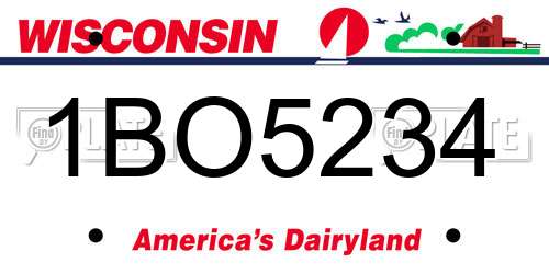 1BO5234 Wisconsin License Plate