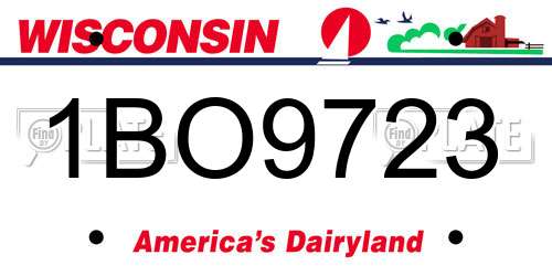 1BO9723 Wisconsin License Plate