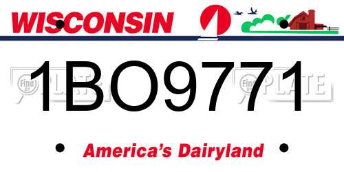 1BO9771 Wisconsin License Plate