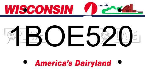 1BOE520 Wisconsin License Plate