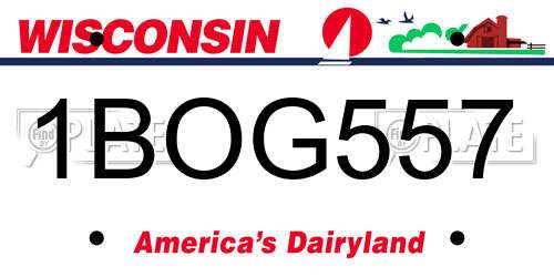 1BOG557 Wisconsin License Plate