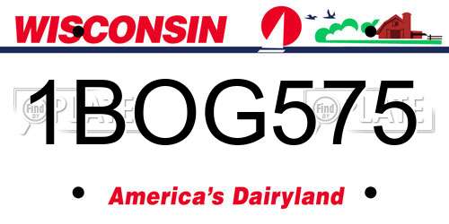 1BOG575 Wisconsin License Plate