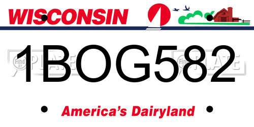 1BOG582 Wisconsin License Plate