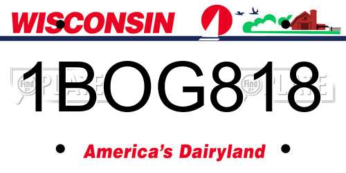 1BOG818 Wisconsin License Plate