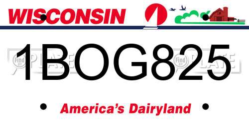 1BOG825 Wisconsin License Plate