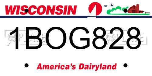 1BOG828 Wisconsin License Plate