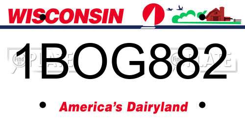 1BOG882 Wisconsin License Plate