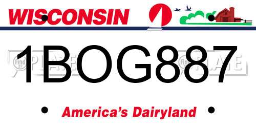 1BOG887 Wisconsin License Plate
