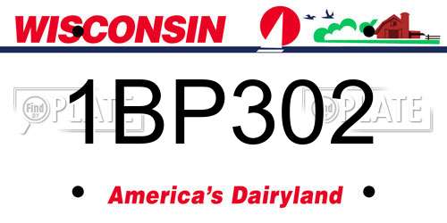 1BP302 Wisconsin License Plate