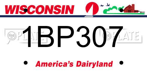 1BP307 Wisconsin License Plate