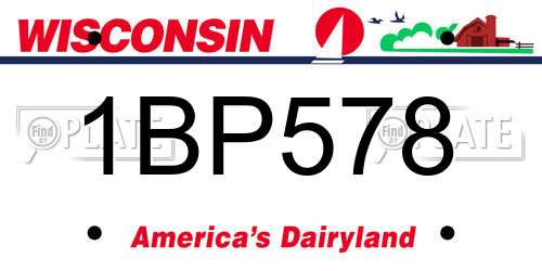 1BP578 Wisconsin License Plate