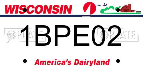 1BPE02 Wisconsin License Plate