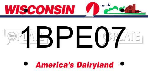 1BPE07 Wisconsin License Plate