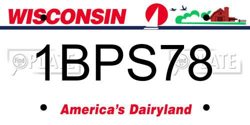 1BPS78 Wisconsin License Plate