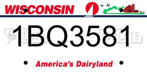 1BQ3581 Wisconsin License Plate