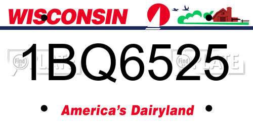 1BQ6525 Wisconsin License Plate