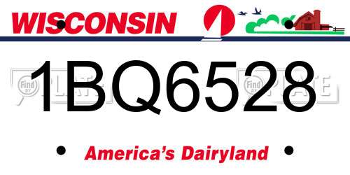 1BQ6528 Wisconsin License Plate