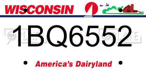 1BQ6552 Wisconsin License Plate