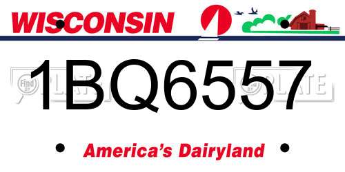 1BQ6557 Wisconsin License Plate