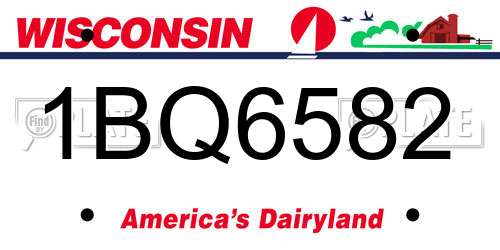 1BQ6582 Wisconsin License Plate