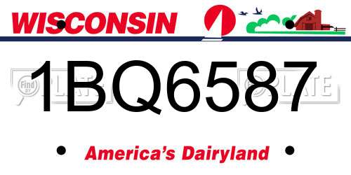 1BQ6587 Wisconsin License Plate