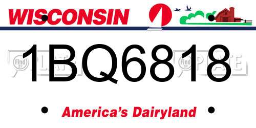 1BQ6818 Wisconsin License Plate