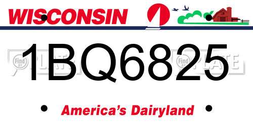 1BQ6825 Wisconsin License Plate