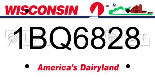 1BQ6828 Wisconsin License Plate