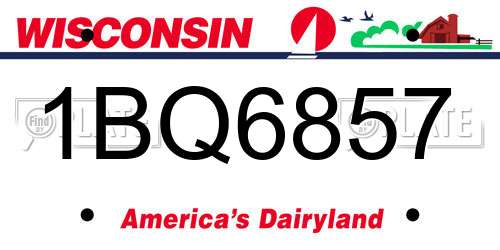 1BQ6857 Wisconsin License Plate