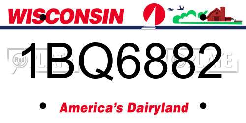 1BQ6882 Wisconsin License Plate