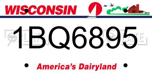 1BQ6895 Wisconsin License Plate