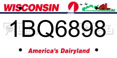 1BQ6898 Wisconsin License Plate