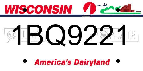1BQ9221 Wisconsin License Plate
