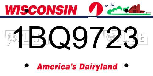 1BQ9723 Wisconsin License Plate