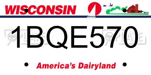1BQE570 Wisconsin License Plate