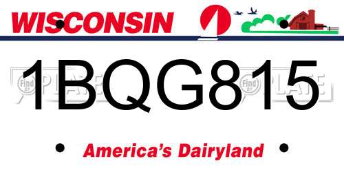 1BQG815 Wisconsin License Plate