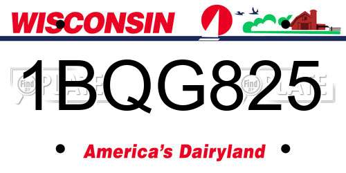 1BQG825 Wisconsin License Plate
