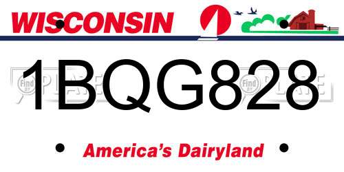 1BQG828 Wisconsin License Plate