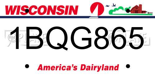 1BQG865 Wisconsin License Plate