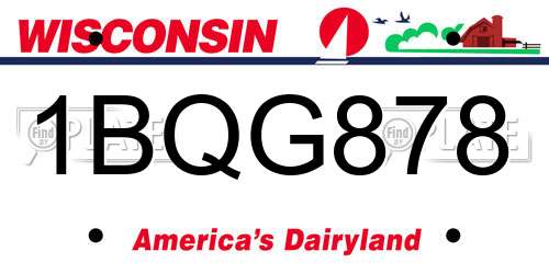1BQG878 Wisconsin License Plate